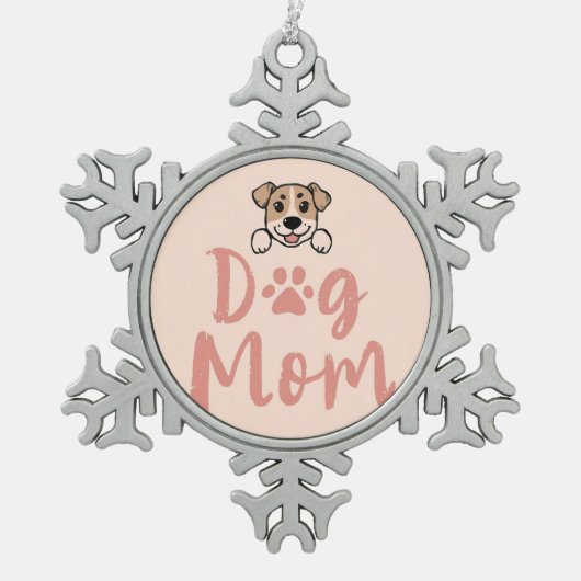 Ornement Flocon De Neige Maman Chien (Devant)