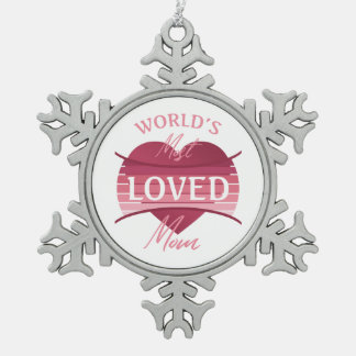Ornement Flocon De Neige Maman la plus aimée du monde