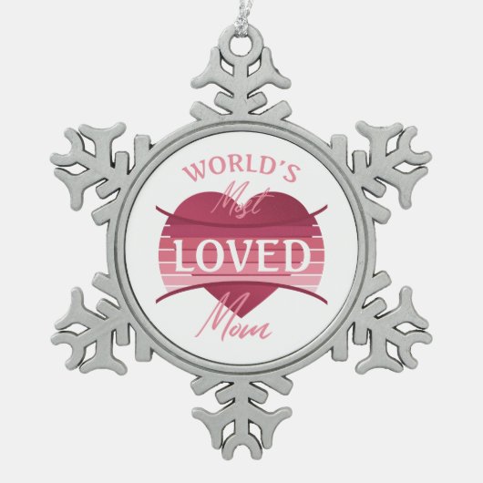 Ornement Flocon De Neige Maman la plus aimée du monde (Devant)