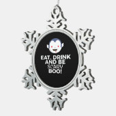Ornement Flocon De Neige Manger Boire Épouvantable Boo Conception Créative (Vue impression)