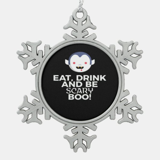 Ornement Flocon De Neige Manger Boire Épouvantable Boo Conception Créative (Devant)