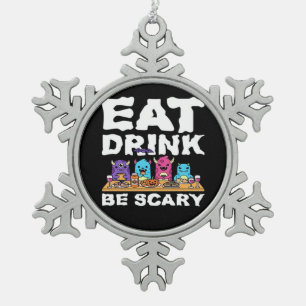 Ornement Flocon De Neige Manger Boire Être Monstre Halloween Créatif