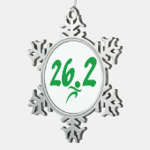 Ornement Flocon De Neige Marathon du vert 26,2 (Vue impression)