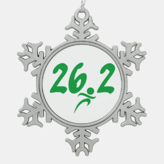 Ornement Flocon De Neige Marathon du vert 26,2