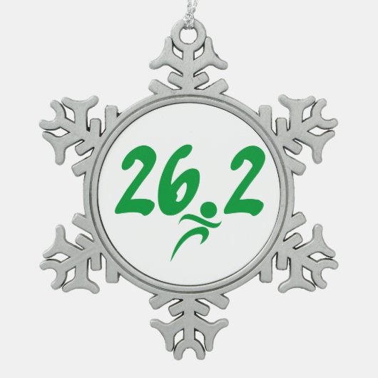 Ornement Flocon De Neige Marathon du vert 26,2 (Devant)