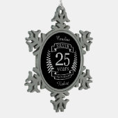 Ornement Flocon De Neige Mariage d'argent 25 ans (Gauche)