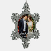 Ornement Flocon De Neige Mariage marié et joyeux de manuscrit moderne de (Gauche)