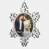 Ornement Flocon De Neige Mariage marié et joyeux de manuscrit moderne de (Vue impression)