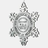 Ornement Flocon De Neige Mark Benchmark du Mont Saint-Hélène de Washington (Vue impression)