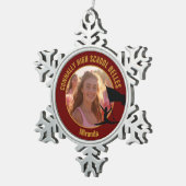 Ornement Flocon De Neige Maroon Gold Color Guard Photo High School Dancer (Vue impression)