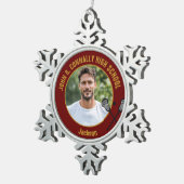 Ornement Flocon De Neige Maroon Gold Lacrosse Player Photo High School (Vue impression)