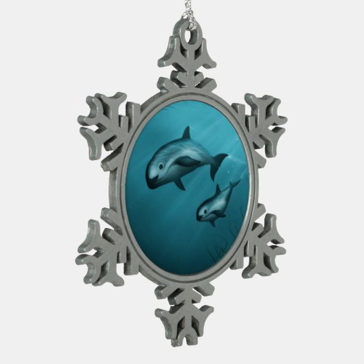 Ornement Flocon De Neige Marsouins de Vaquita (Gauche)