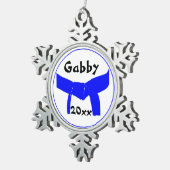 Ornement Flocon De Neige Martial Arts Léger Ceinture Bleue Datée (Vue impression)