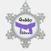 Ornement Flocon De Neige Martial Arts Purple Belt Rank (Devant)