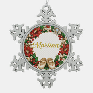 Ornement Flocon De Neige Martina Baby’s First Christmas Keepsake Ornament