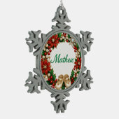 Ornement Flocon De Neige Matthew Baby’s First Christmas Snowflake Ornament (Gauche)