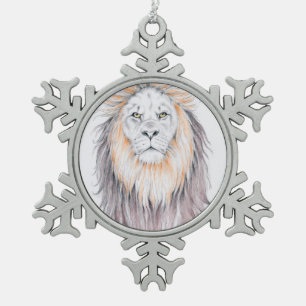 Ornement Flocon De Neige Mauvais art de jour des cheveux du lion