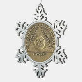 Ornement Flocon De Neige Médaille du 20e anniversaire de sobriété (Vue impression)