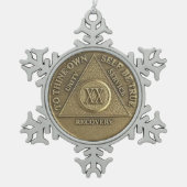 Ornement Flocon De Neige Médaille du 20e anniversaire de sobriété (Devant)