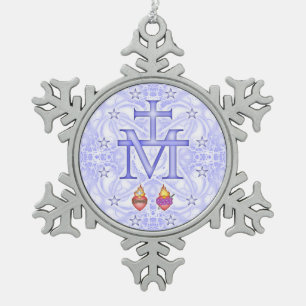 Ornement Flocon De Neige Médaillon Miraculeux