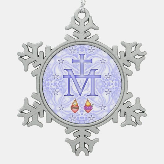 Ornement Flocon De Neige Médaillon Miraculeux (Devant)