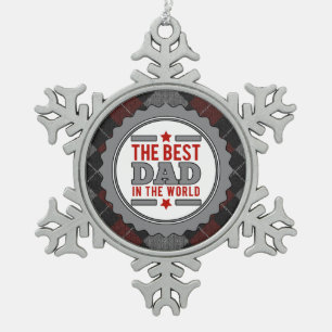 Ornement Flocon De Neige Meilleur papa sur le Jacquard mondial