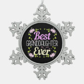 Ornement Flocon De Neige Meilleure petite fille jamais - Floral (Devant)