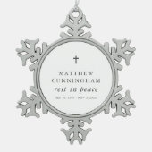 Ornement Flocon De Neige Mémorial funéraire Repos en paix Moderne Simple Cr (Devant)