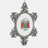 Ornement Flocon De Neige Mère Cadeau Je t'aime Mère (Gauche)