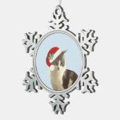 Ornement Flocon De Neige Merlin Chat de Noël mignon (Vue impression)
