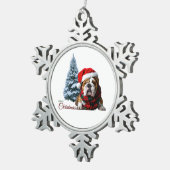 Ornement Flocon De Neige Merry Christmas Bulldog (Vue impression)