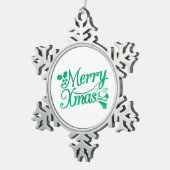 Ornement Flocon De Neige Merry Christmas Snowflake Ornament (Vue impression)
