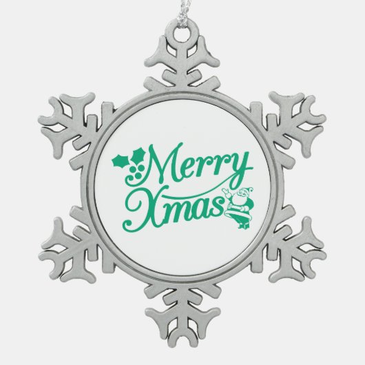 Ornement Flocon De Neige Merry Christmas Snowflake Ornament (Devant)