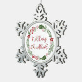 Ornement Flocon De Neige Merry Christmas Wreath écossais, Nollaig Chridheil (Vue impression)