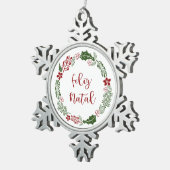 Ornement Flocon De Neige Merry Christmas Wreath, Feliz Natal (Vue impression)
