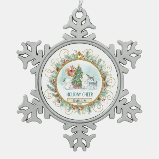 Ornement Flocon De Neige Merry Forest Custom (Devant)