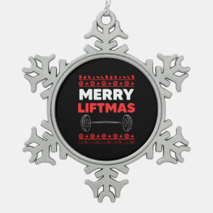 Ornement Flocon De Neige Merry Liftmas - Weightlifter Noël