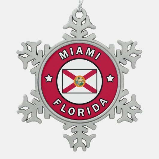 Ornement Flocon De Neige Miami Floride (Devant)