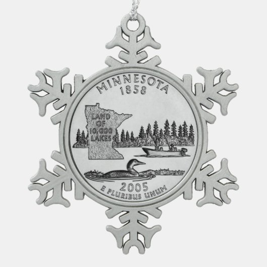 Ornement Flocon De Neige Minnesota State Quarter (Devant)