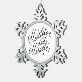 Ornement Flocon De Neige Mistletoe et Miracles Noir et Blanc (Vue impression)
