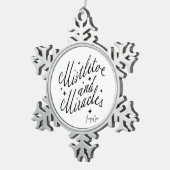 Ornement Flocon De Neige Mistletoe et Miracles Noir et Blanc (Vue impression)