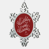 Ornement Flocon De Neige Mistletoe et Miracles Rouge et blanc (Vue impression)