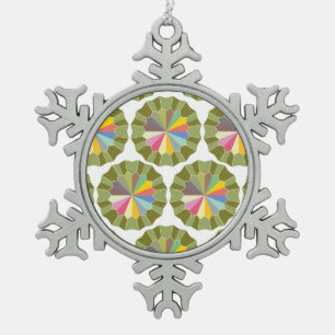 Ornement Flocon De Neige modèle de couleur de roue