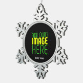 ORNEMENT FLOCON DE NEIGE MODÈLE DE TEXTE D'IMAGE NOIRE SIMPLE ET MODERNE (Vue impression)