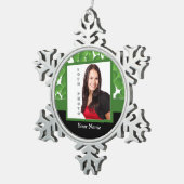 Ornement Flocon De Neige modèle photo shamrock vert (Vue impression)