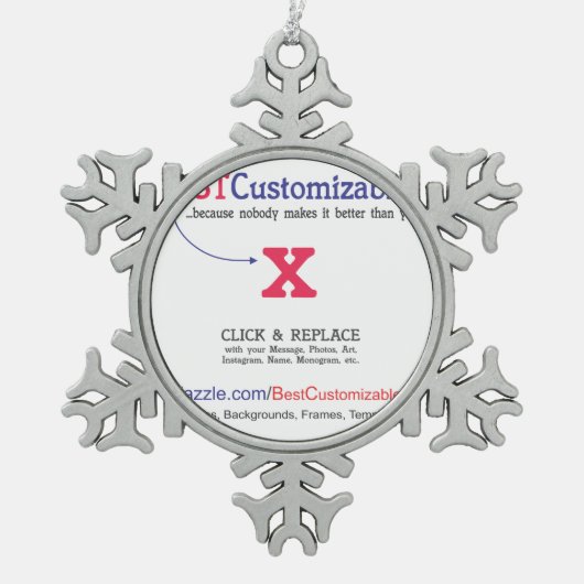 Ornement Flocon De Neige Modèle vide rapide et facile (Devant)