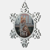 Ornement Flocon De Neige Modern Love Custom Cat Pets Photo Monogram (Vue impression)