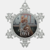 Ornement Flocon De Neige Modern Love Custom Cat Pets Photo Monogram (Devant)