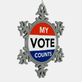 Ornement Flocon De Neige Mon compte de vote (Gauche)