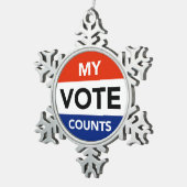 Ornement Flocon De Neige Mon compte de vote (Vue impression)